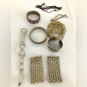 Silver, Rhinestones, and Crystal Beaded Costume Jewelry Collection